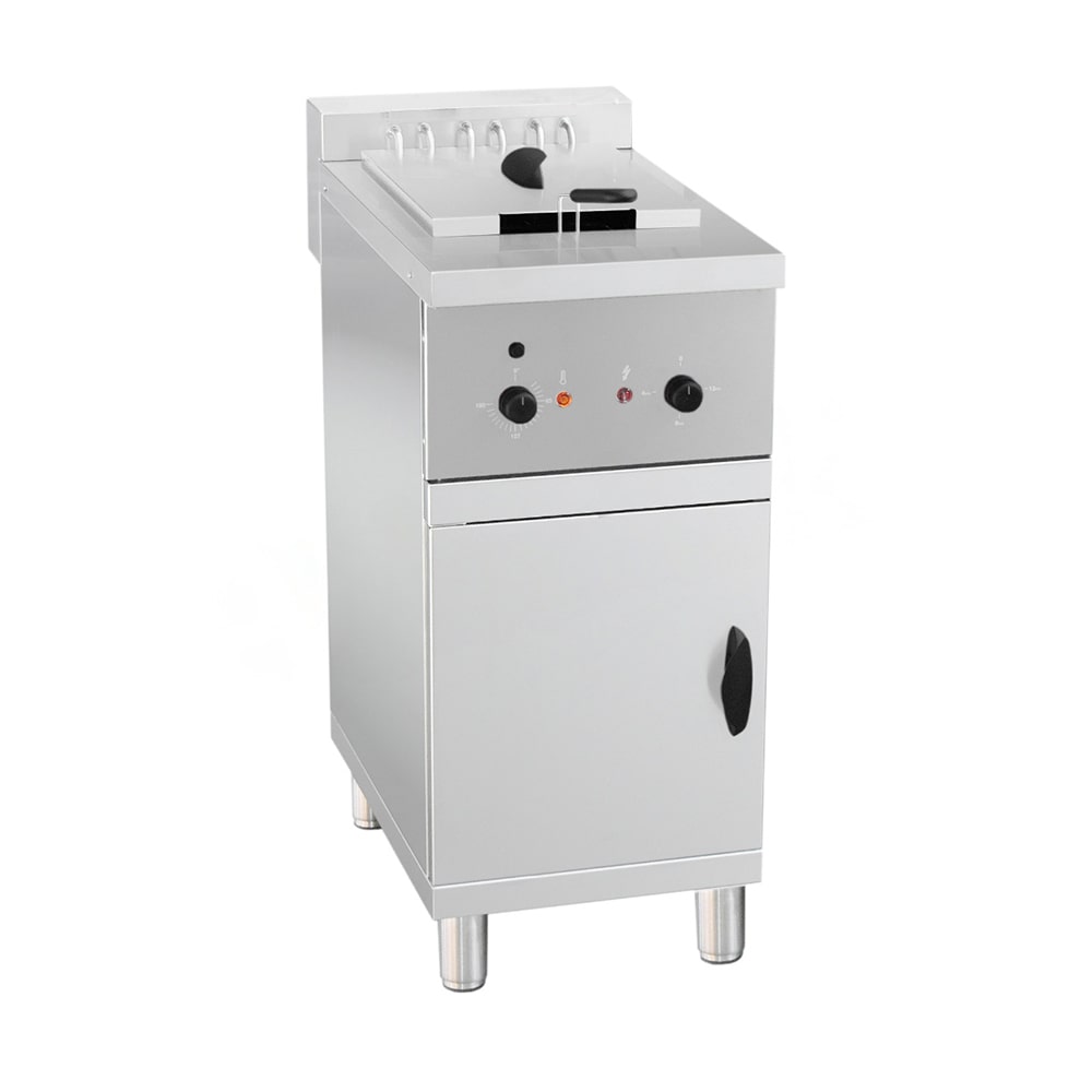 friggitrice professionale da terra in acciaio inox con vasca da 25 L, 18000 W e termostato
